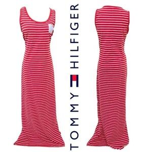 NWT Tommy Hilfiger Red and White Striped Dress stretch size XL